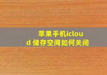 苹果手机icloud 储存空间如何关闭